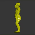 Hairless Skinny Monkey Standing With Long Limbs And Bald Head On Dark Background