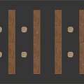 Wooden Scene Construction Components Featuring Long Planks And Cylindrical Bases
