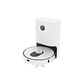 White Circular Robot Vacuum Cleaners With Orange And White Top Panel For Daily Use