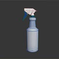 White Household Spray Bottle With Blue Trigger Nozzle And Durable Plastic Body Design 3d model
