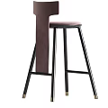 Modern Stylish Bar Stools With Metal Frames And Various Seat Designs 3d model