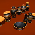 Decorative Black And Gold Greek Style Ceramic Vases And Bowls For Home
