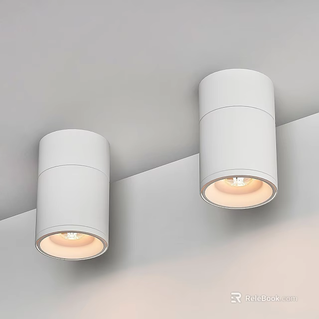 Modern White Recessed Downlights And Spotlights For Indoor Home Lighting 3d model 