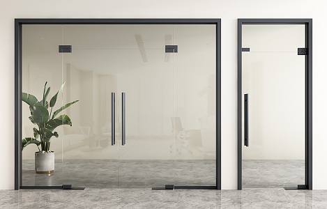 glass double door office door glass door glass single door shop glass door office door glass door 3d model