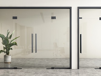 glass double door office door glass door glass single door shop glass door office door glass door 3d model