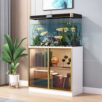 Light Luxury Fish Tank Fish Tank Rack 3d model