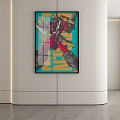 Decorative Painting Cyberpunk Gundam Mecha Hanging Painting Wall Decoration 3d model