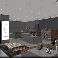 Great Fashion Store Modern Interior With Display Shelves Bags And Shoes