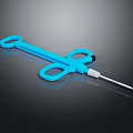 Ergonomic Blue Medical Device With Ring Handles And Slender Probe For Medical Use
