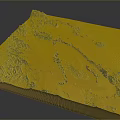 Detailed 3D Terrain Model Displaying Mountain Ranges And Colored Elevation