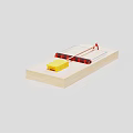 Mouse Trap With Wooden Base Yellow Bait And Metal Spring Structure