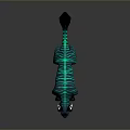 Teal Striped Panther Stuffed Animal With Glowing Neon Patterns On Dark Backdrop
