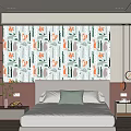 Cheerful Kids Bedroom With Orange Fox And Cactus Wall Decor And White Bed