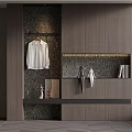 Sleek Modern Shoe Cabinet Design With Wooden Panels Display Shelf And Hanging Area