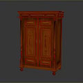 Classical Mahogany Furniture Cabinet With Carved Double Doors And Drawers