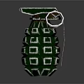 Green Military Grenade With Square Pattern And Fuse Design 3D Rendered Weapon On Dark Background