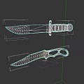 Military Style Knives With Textured Handle And Sheath For Tactical Use