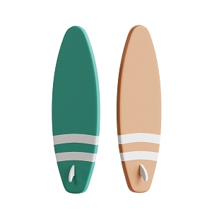 Modern surfboard cartoon surfboard 3d model