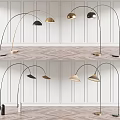 Modern Arc Floor Lamps in Black and Gold for Stylish Living Room Interior Design