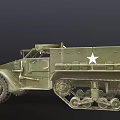 Military Green Multi Purpose Utility Vehicle With Tracks Wheels And White Star