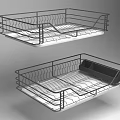 Ceiling Metal Grid Shelves With Double Layer Structure For Modern Interiors 3d model