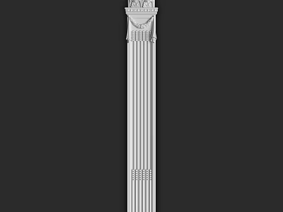 Classical Column With Ornate Capital And Vertical Flutes In Architectural Design 3d model