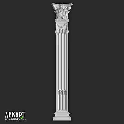 Classical Column With Ornate Capital And Vertical Flutes In Architectural Design 3d model