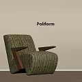 Middle Ancient Single Sofa Casual Sofa Solid Wood Sofa 3d model