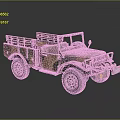 Military Style Utility Vehicle With Camouflage Paint Open Cargo Bed And Off Road Tires