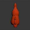 Red Flame Cartoon Creature Character With Burning Appendages And Round Body
