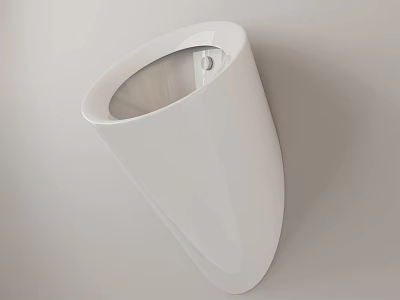 Sleek Modern White Ceramic Wall Mounted Urinal with Streamlined Design for Bathrooms 3d model