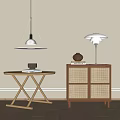 Modern bedside table rattan bedside table 3d model