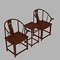 Classic Chinese Solid Wood Armchair Set With Elegant Matching Side Table For Home Lounge Decoration