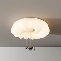 White Cloud Shaped Ceiling Light With Warm Glow For Modern Interior Decor