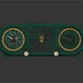 Vintage Green Radio As Business Equipment With Round Dials Brand Logo Knobs And Retro Design
