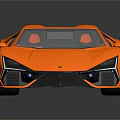 Orange Sports Car With Sleek Design Scissor Doors And Black Wheels Reflective Surface