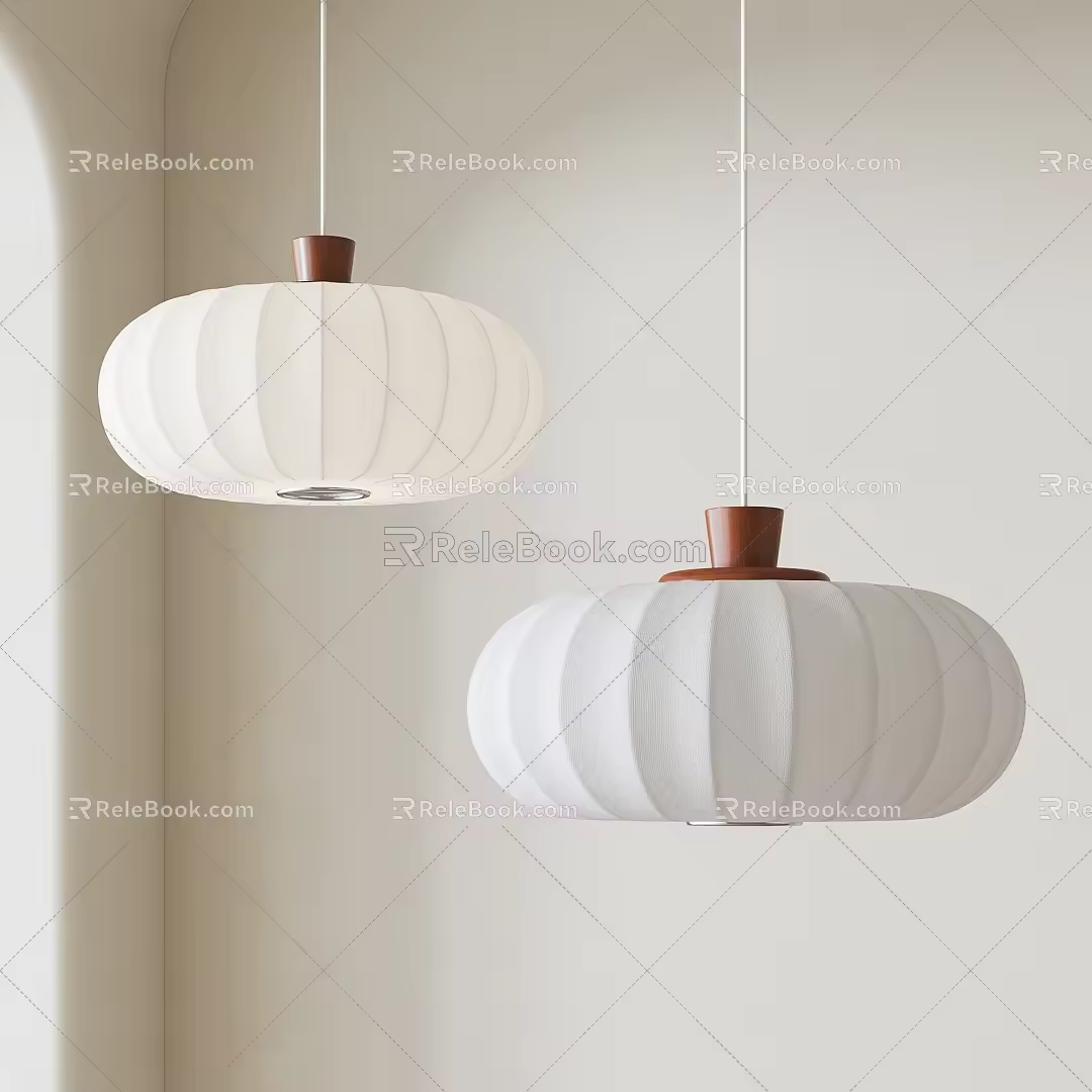 Middle ancient chandelier pumpkin lamp 3d model