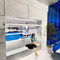 Honey Talk Dessert Shop Modern Exterior With Blue Sign And Entrance Design