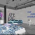 THE FIRE HYDRANT Tie Dye Specialty Store With Colorful Display Counters And Large Screen
