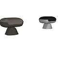 Modern Upholstered Stool With Soft Seat Cushion And Polished Metal Base Design