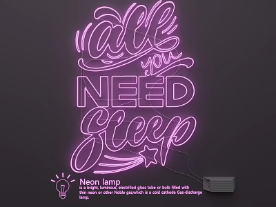 Pink Neon Lamp Combination With Artistic Design Wall Decor And Plug Switch 3d model