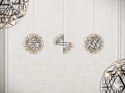 Decorative Small Chandelier Coil Chandelier Light Luxury Chandelier Bedside Chandelier Bar Table Chandelier 3d model