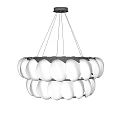 Elegant Modern Hanging Chandelier With Multi Layer Transparent Glass Circular Design 3d model