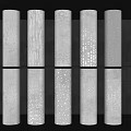 Luminous concrete column hollow cylinder science and technology sense decorative column gradient perforated bag column 3d model