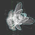Golden And Purple Electronic Device With Glowing Circular Component And Wing Like Structure
