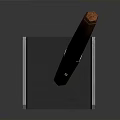 Wooden Storage Container With Metal Frame And Long Handle Tool For Household Use