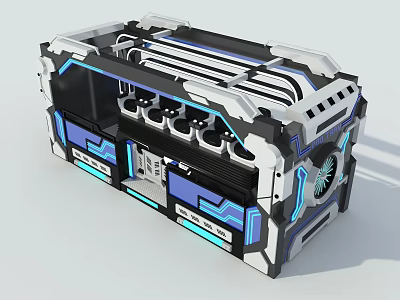 Modern Commercial Equipment With Multiple Compartments Digital Display And Ventilation System 3d model