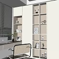 Modern Home Office Desk With Bookshelves Laptop Plants And Window Blinds
