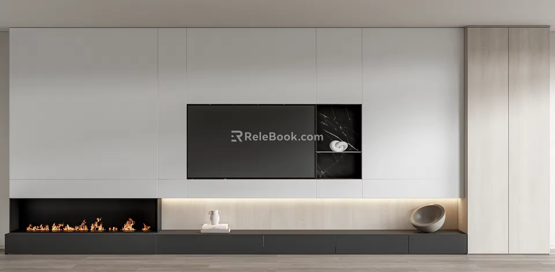 Modern TV background wall 3d model