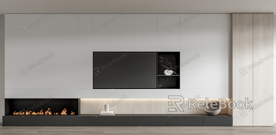 Modern TV background wall model